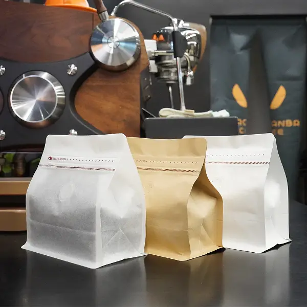 Carta kraft naturale 150g sacchetti orizzontali di caffè per caffè tostato