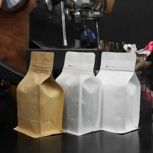 Sacchetti di caffè bianco naturale da 150g con valvola