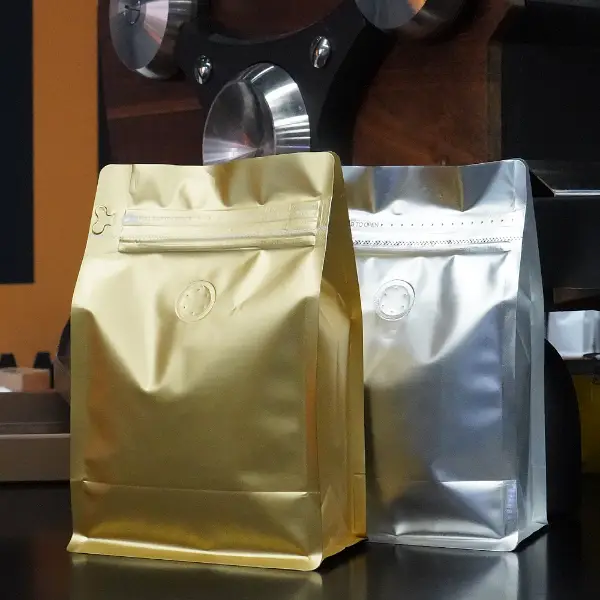 250G sacchetti da caffè con valvola di degassaggio e cerniera richiudibile