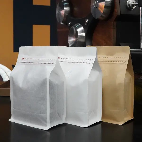 250Bustine di caffè G stock con design a fondo piatto in plastica e carta kraft