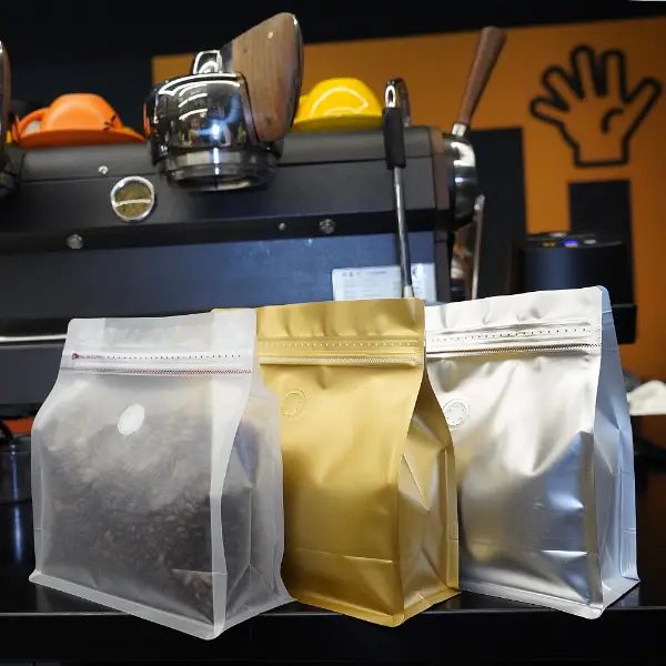 500g sacchetti orizzontali di caffè con valvola di degassaggio unidirezionale