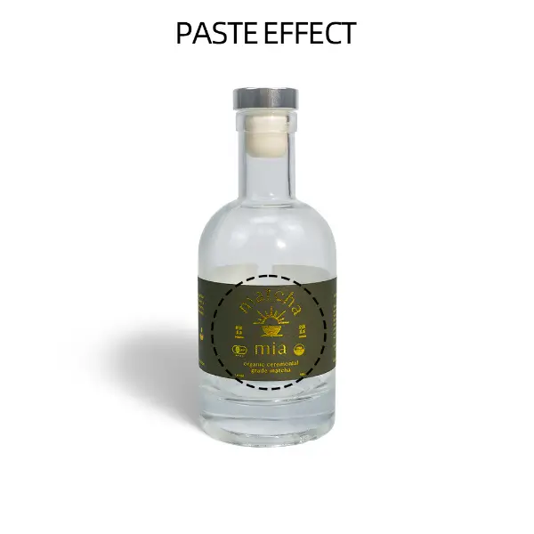Effetto dell'etichetta della pasta sul packaging delle bottiglie di cold brew premium