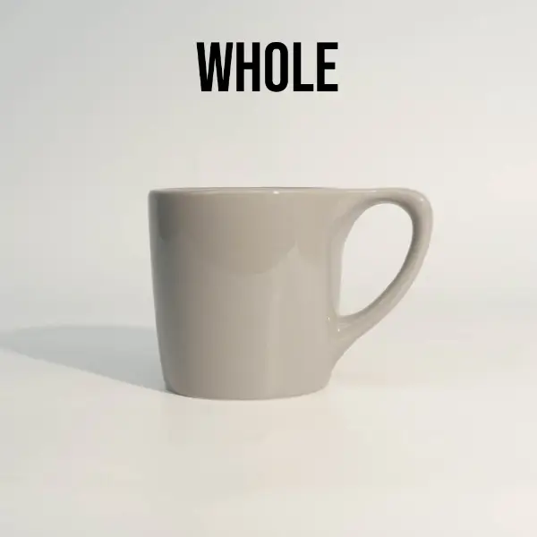 Vista interna della tazza da caffè a bocca piatta con bocca piatta di marca personalizzata