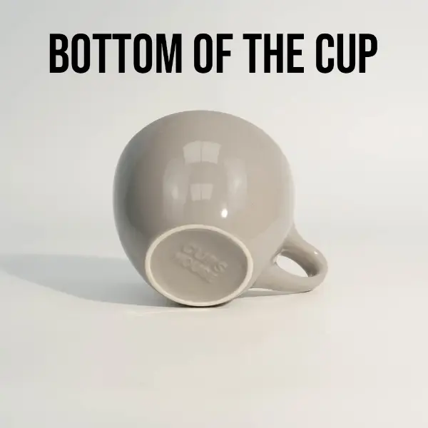 Fondo della tazza da caffè in ceramica grigia e bordo piatto su misura