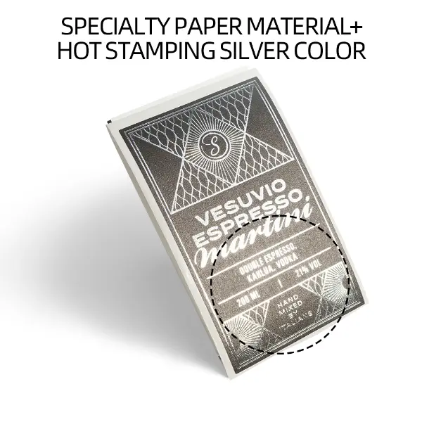Materiale adesivo in alluminio esposto per carta speciale