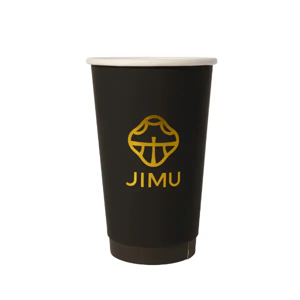 Bicchiere di carta personalizzato a caldo con logo in carta d'oro per caffè premium