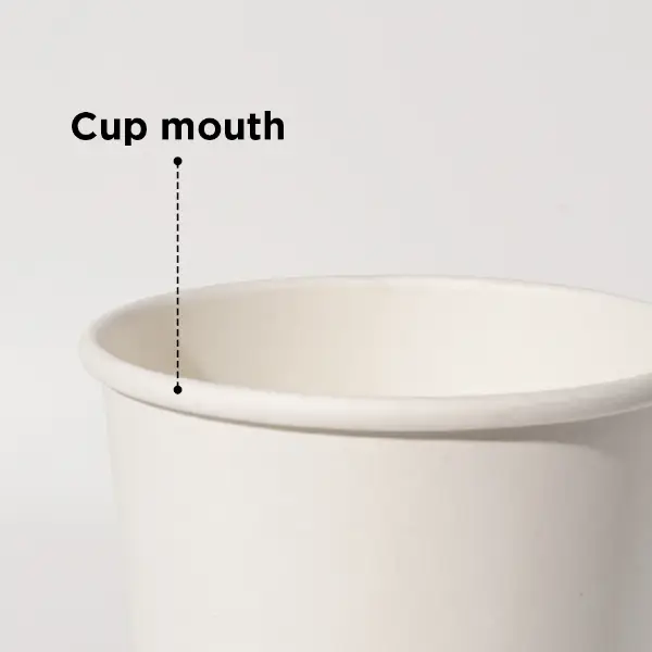 Design a bordo arrotolato di bicchieri di carta a parete singoli