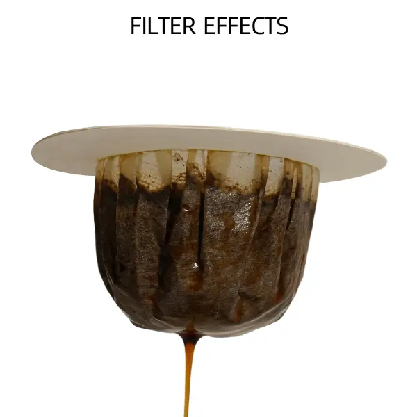 Color series of UFO coffee filter bags with gradient rings