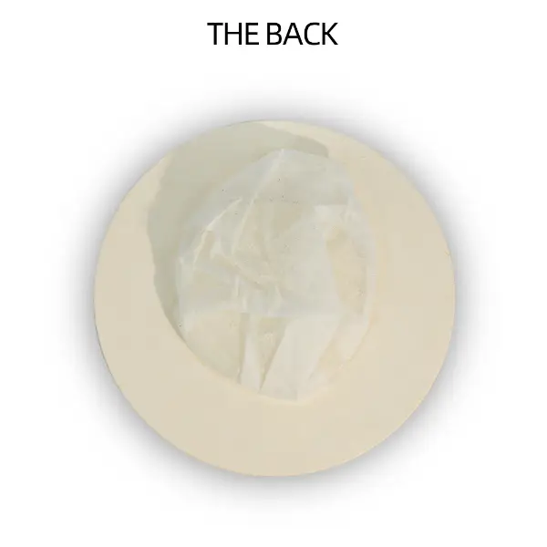 Back view of UFO-style drip coffee filter material