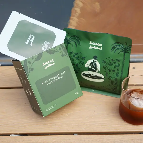 Scatola da caffè per stampa all'ingrosso personalizzata con confezione a goccia