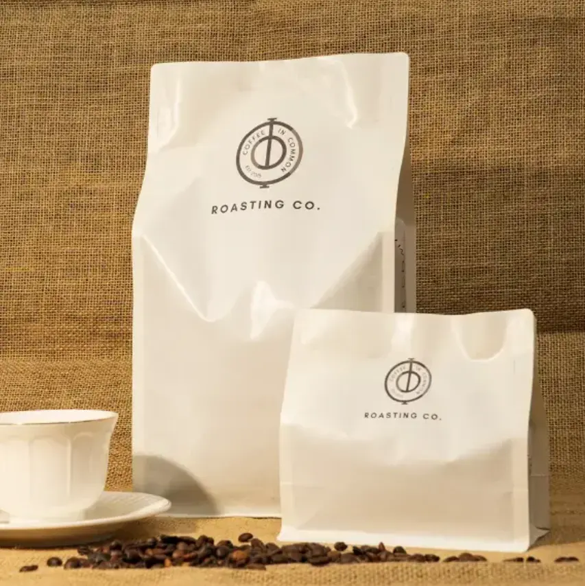 Sacchetti da caffè con fondo piatto con cerniera