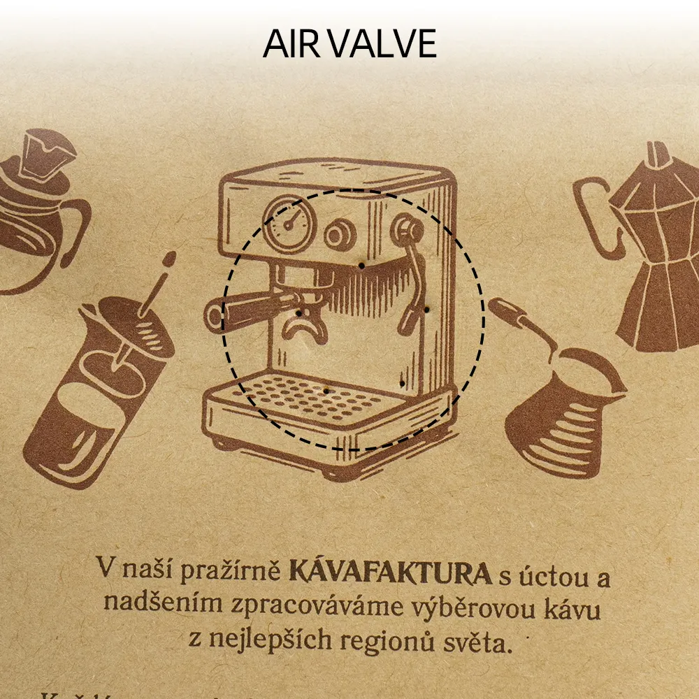 Tasca in piedi per chicchi di caffè
