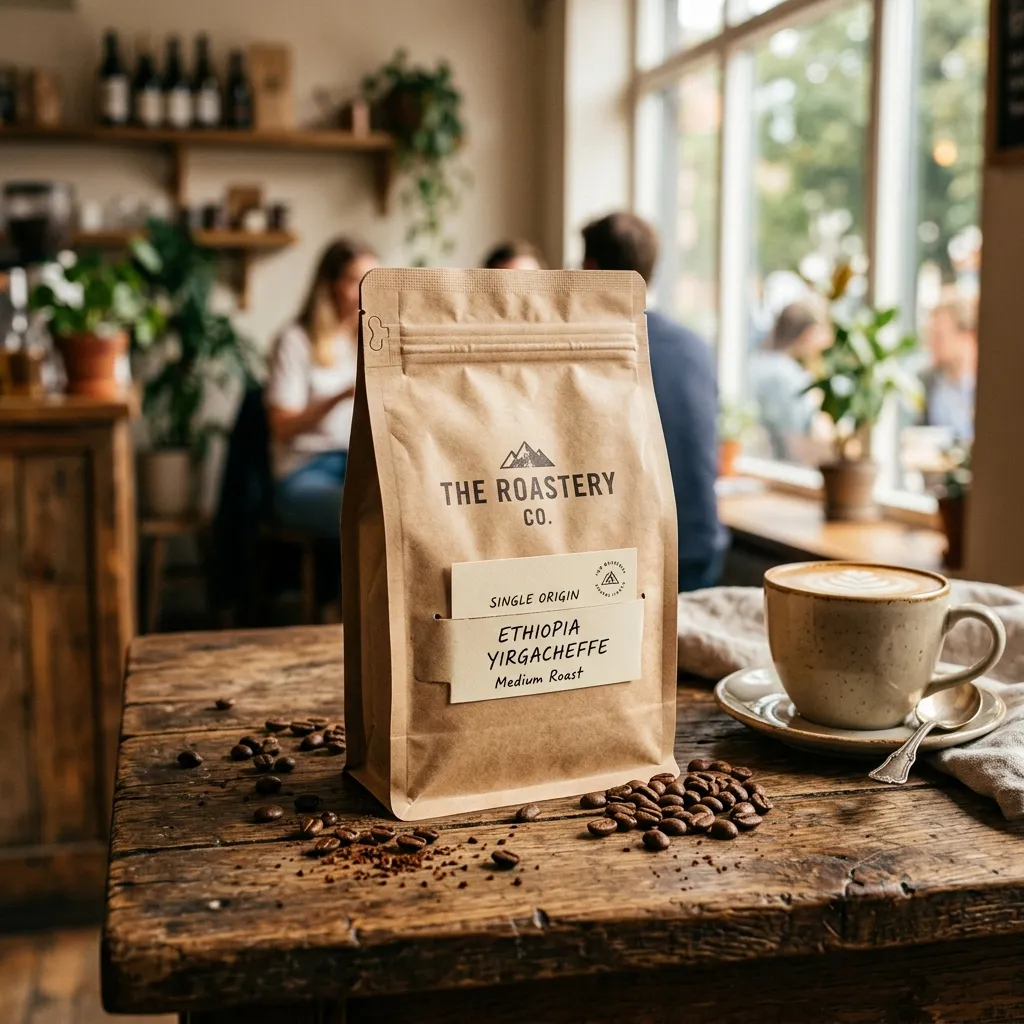 Kraft_paper_coffee_bag_on tabella