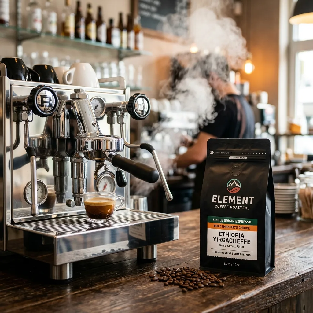 un sacchetto da caffè con fondo piatto