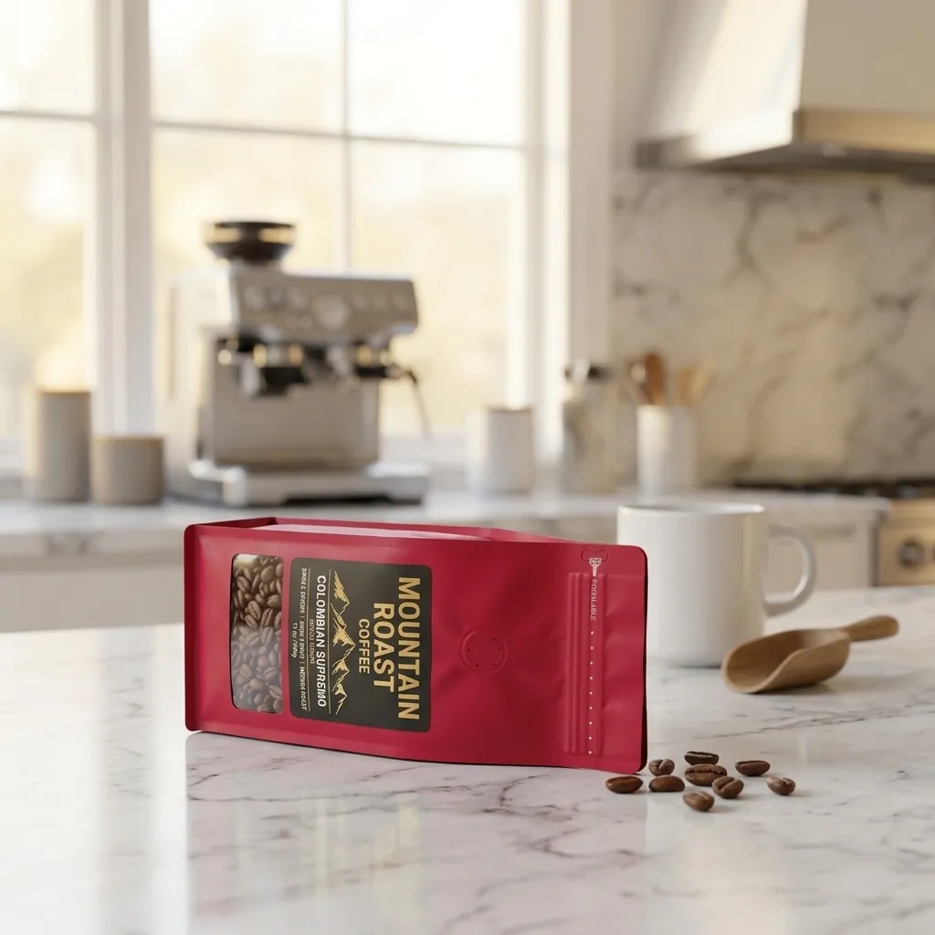 Sacco-di caffè stampato con fondo largo