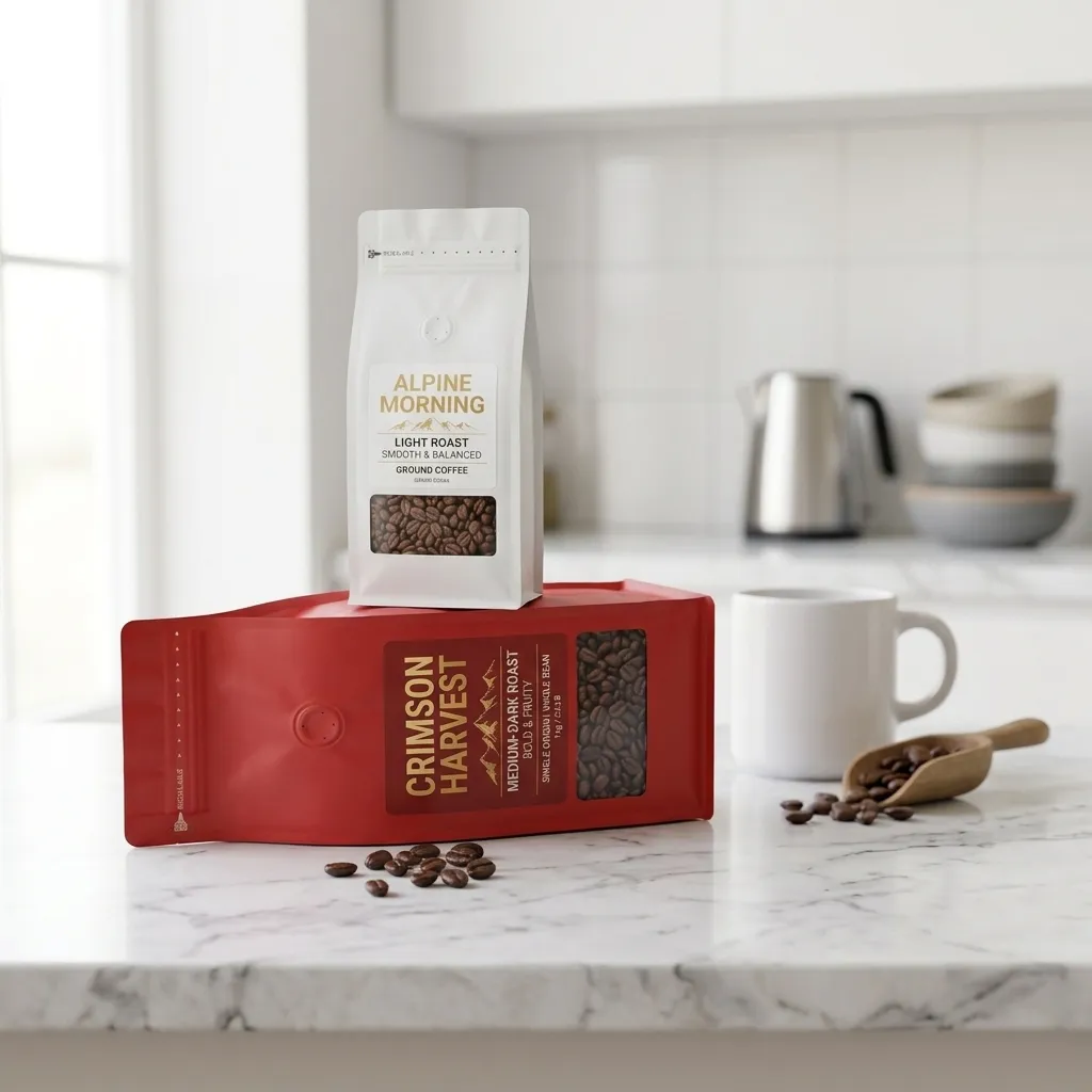 due sacchetti di caffè a base larga