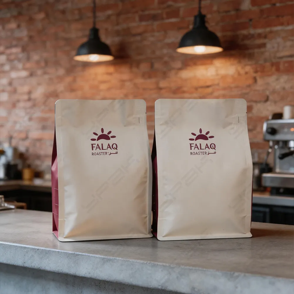 Sacchetti da caffè personalizzati da 250g con fondo piatto