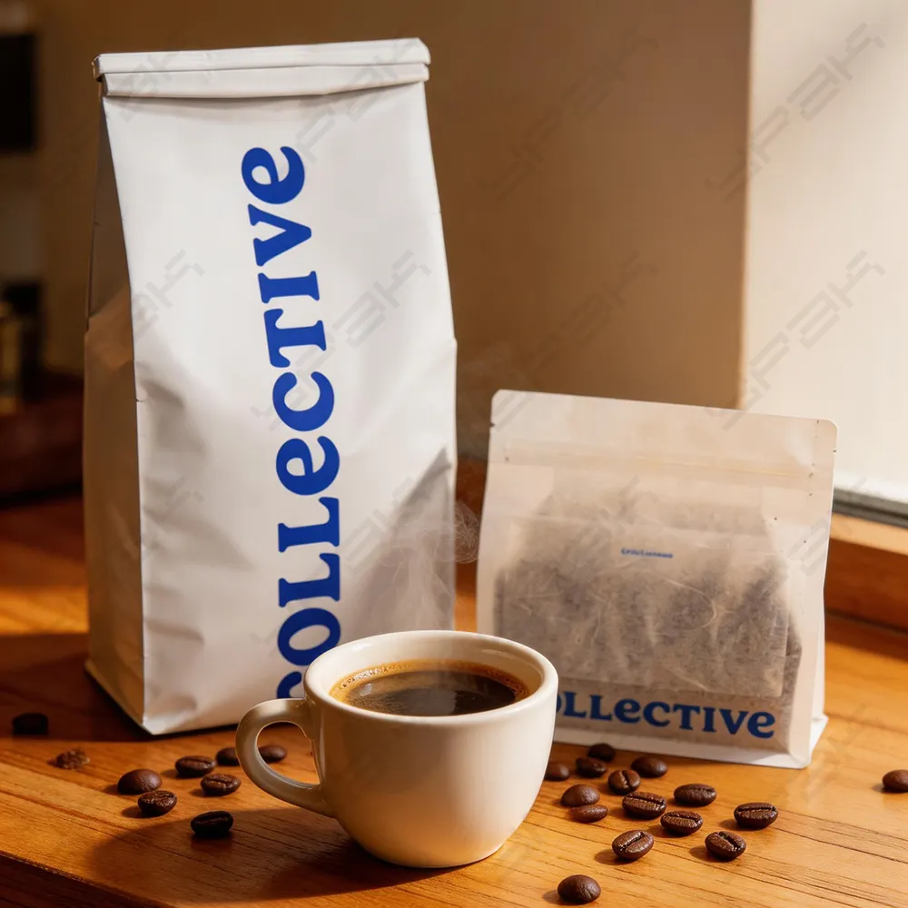 Sacchetti di caffè personalizzati con fessura per cartoni