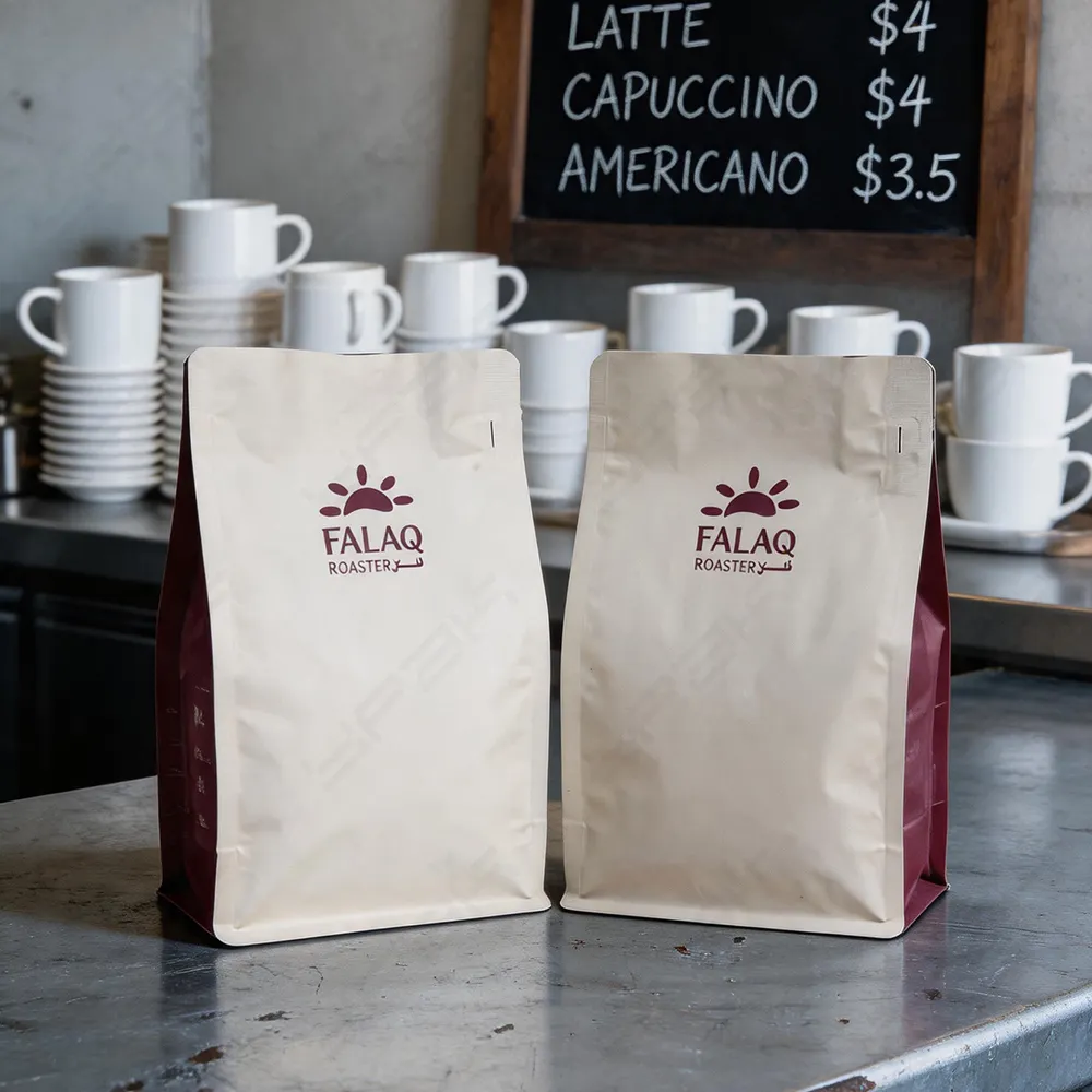 Sacchetti da caffè personalizzati da 250g con fondo piatto