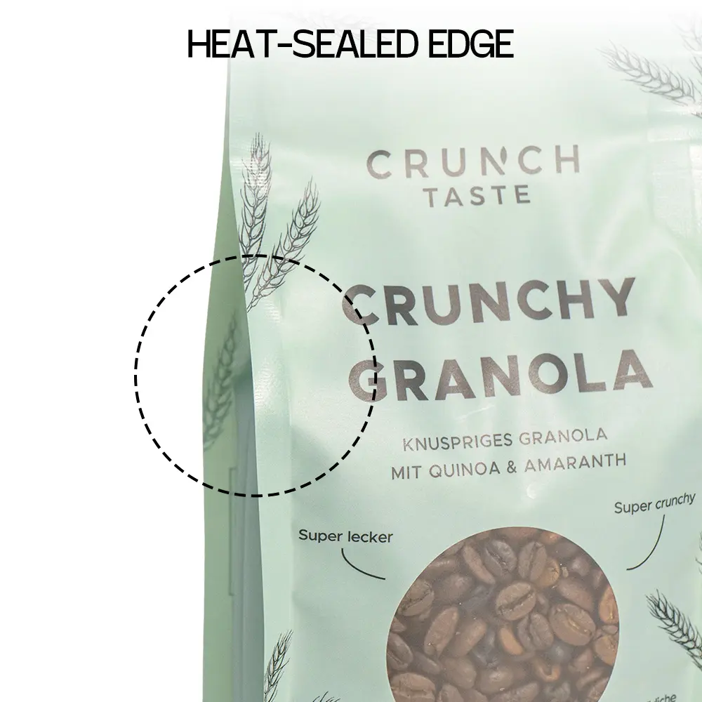 Sacchetti di caffè piatti riciclabili con fondo piatto