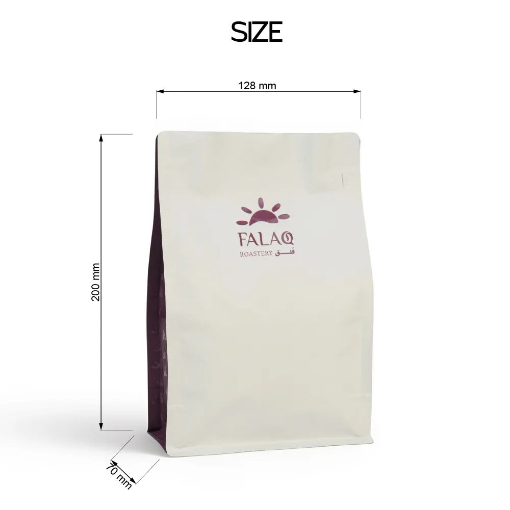 Sacchetti da caffè personalizzati da 250g con fondo piatto
