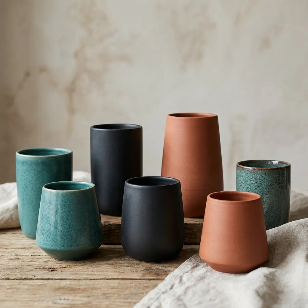 tazze da caffè isolate in ceramica