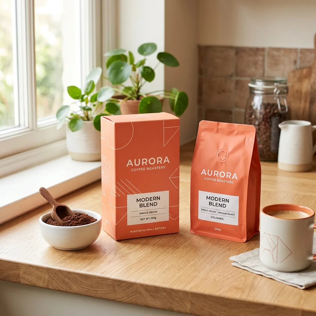set di confezioni personalizzate per il caffè