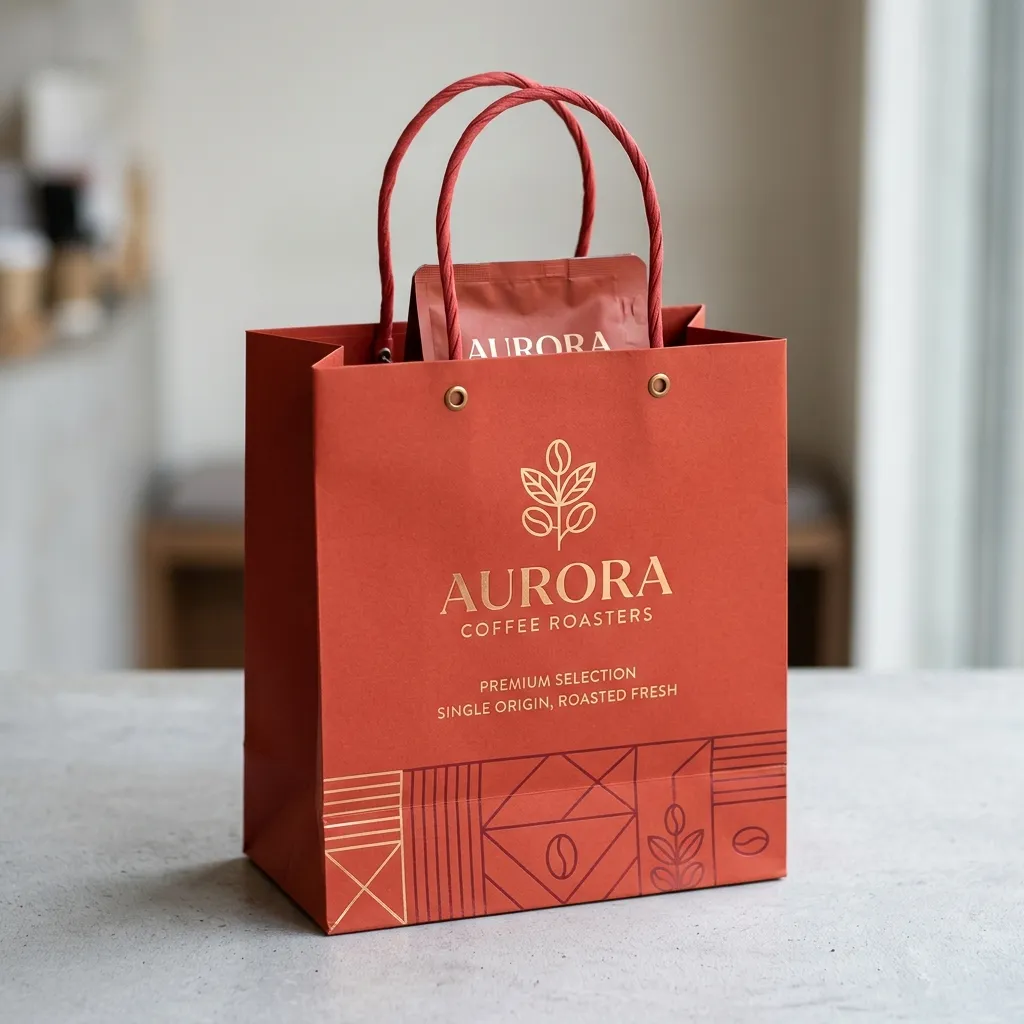 Sacchetto-regalo-caffè riciclabile con manici