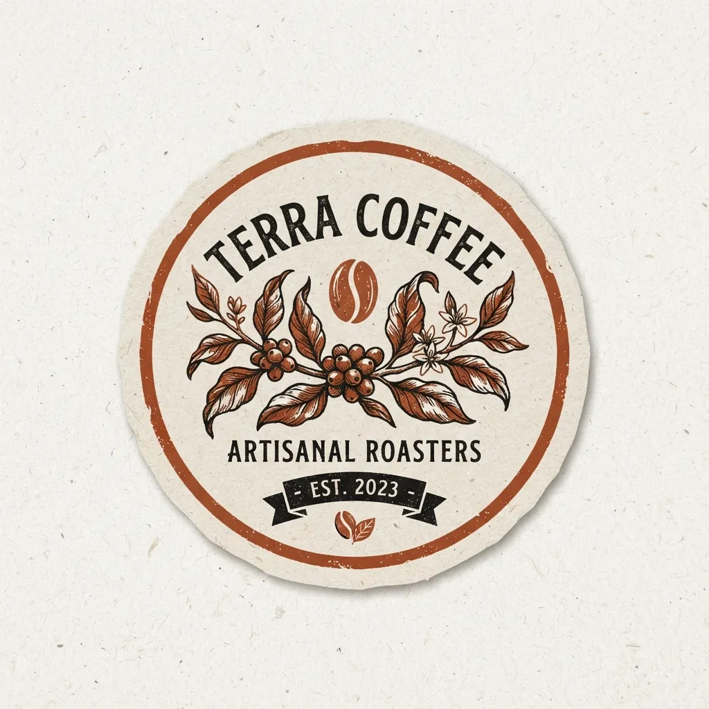 adesivi con il logo del marchio di caffè
