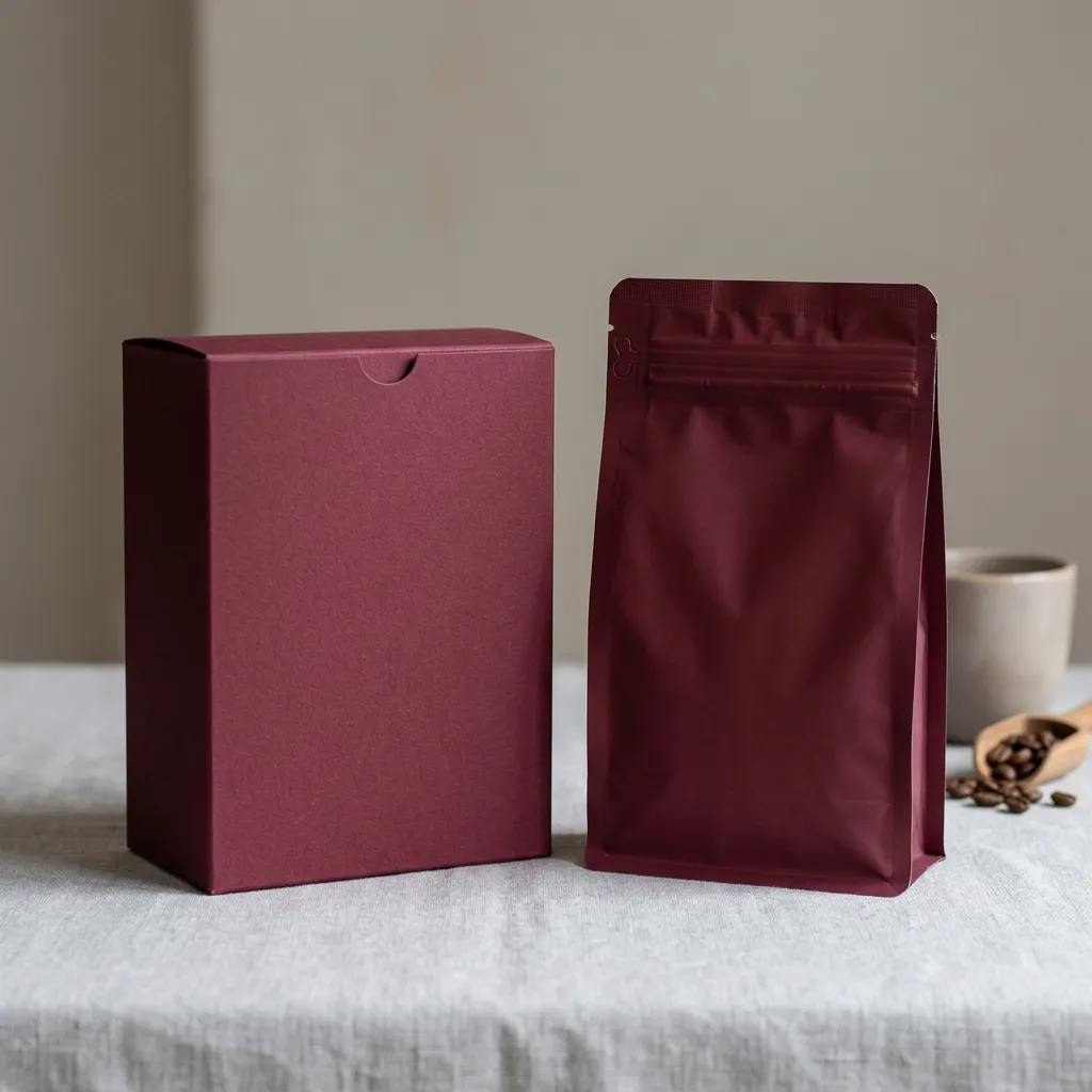 Combinazione scatola e borsa del caffè