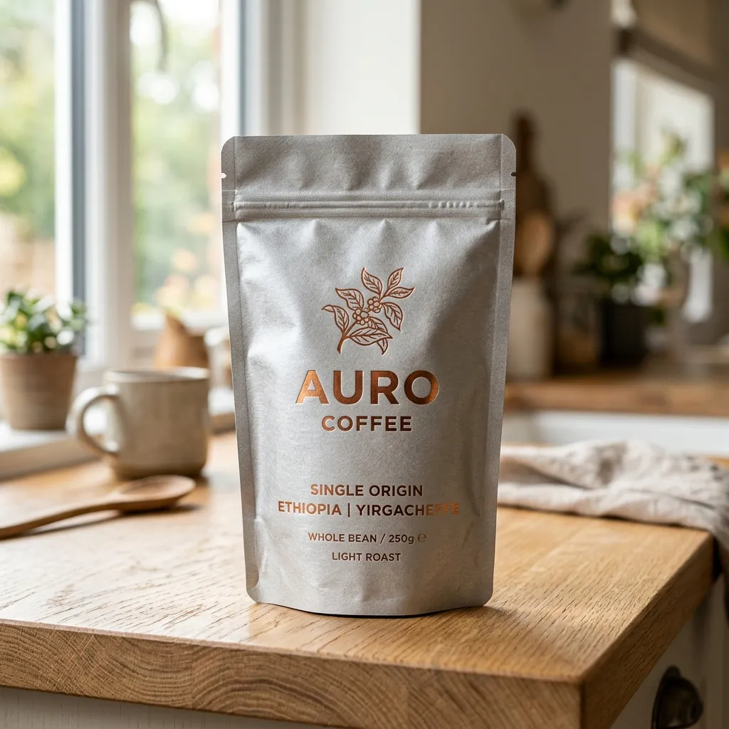 confezione da caffè in piedi