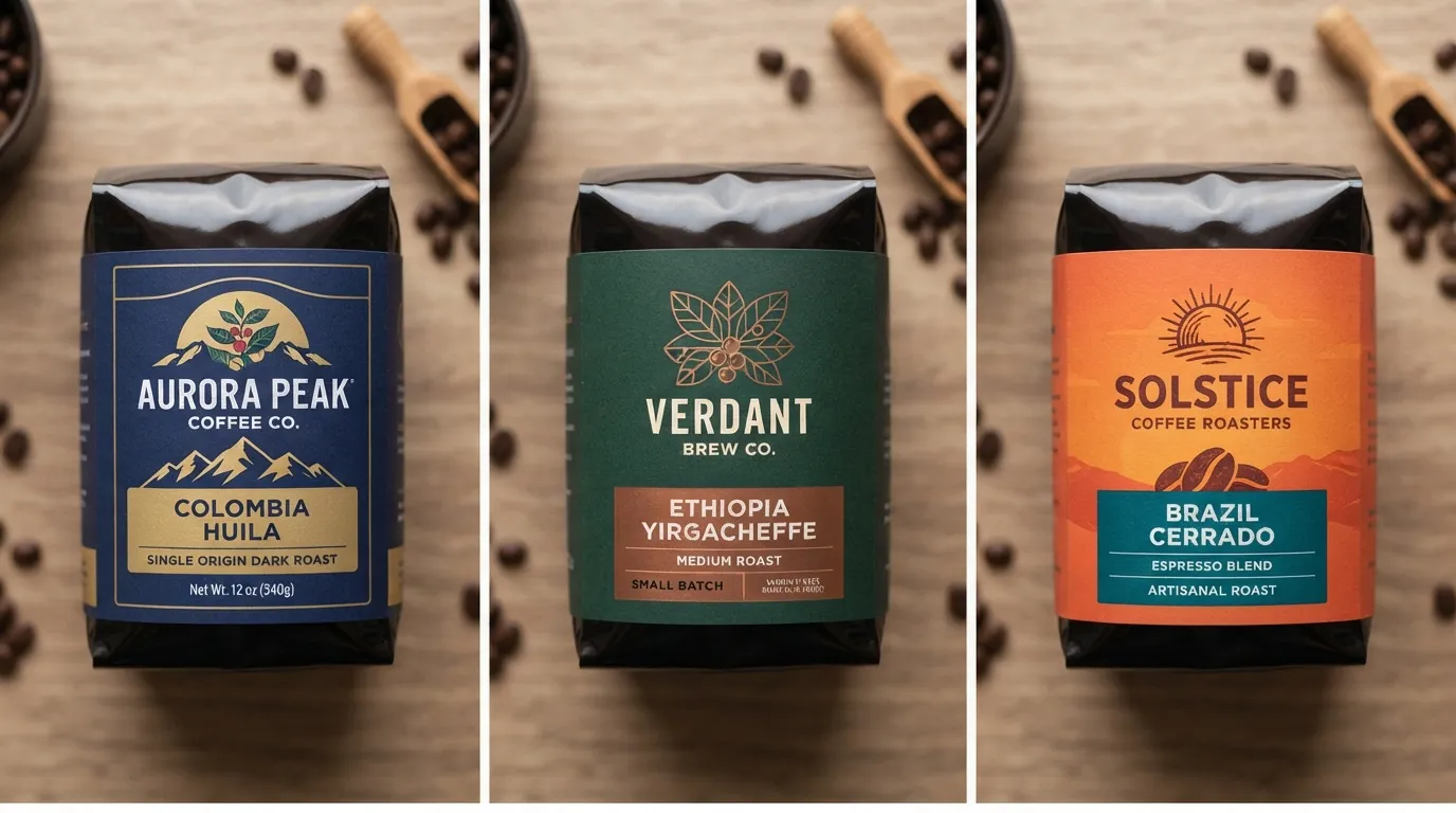 Wrap per etichetta di caffè