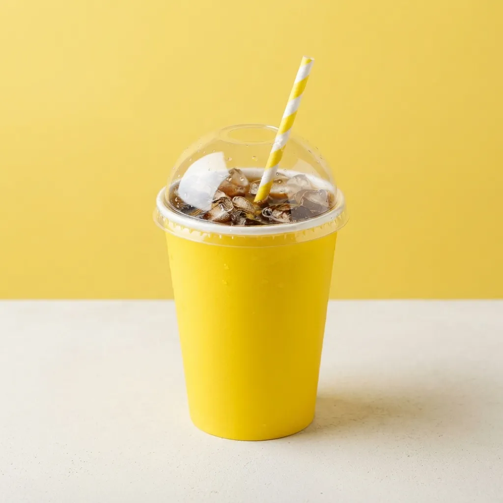 tazze di caffè con ghiaccio usa e getta