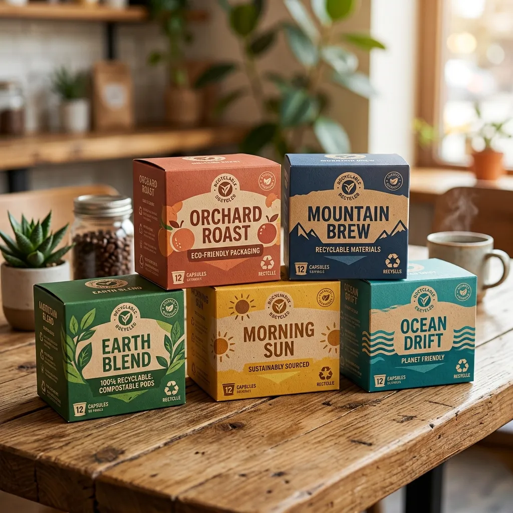 scatole di caffè riciclabili