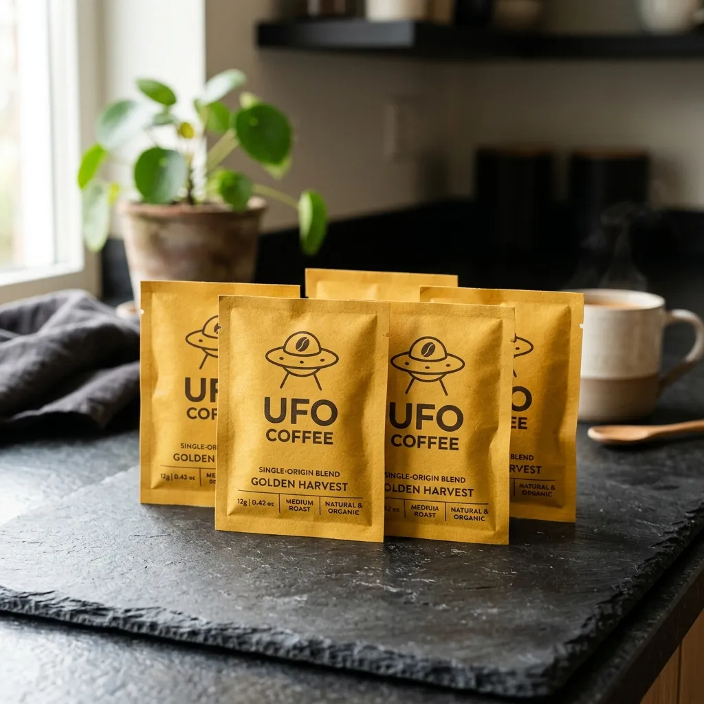 UFO_coffee_sachet_papers_on marmo