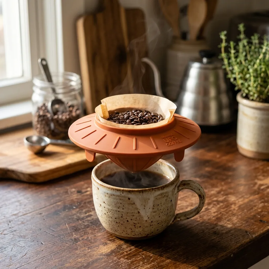 UFO-versa-sopra-filtro del caffè