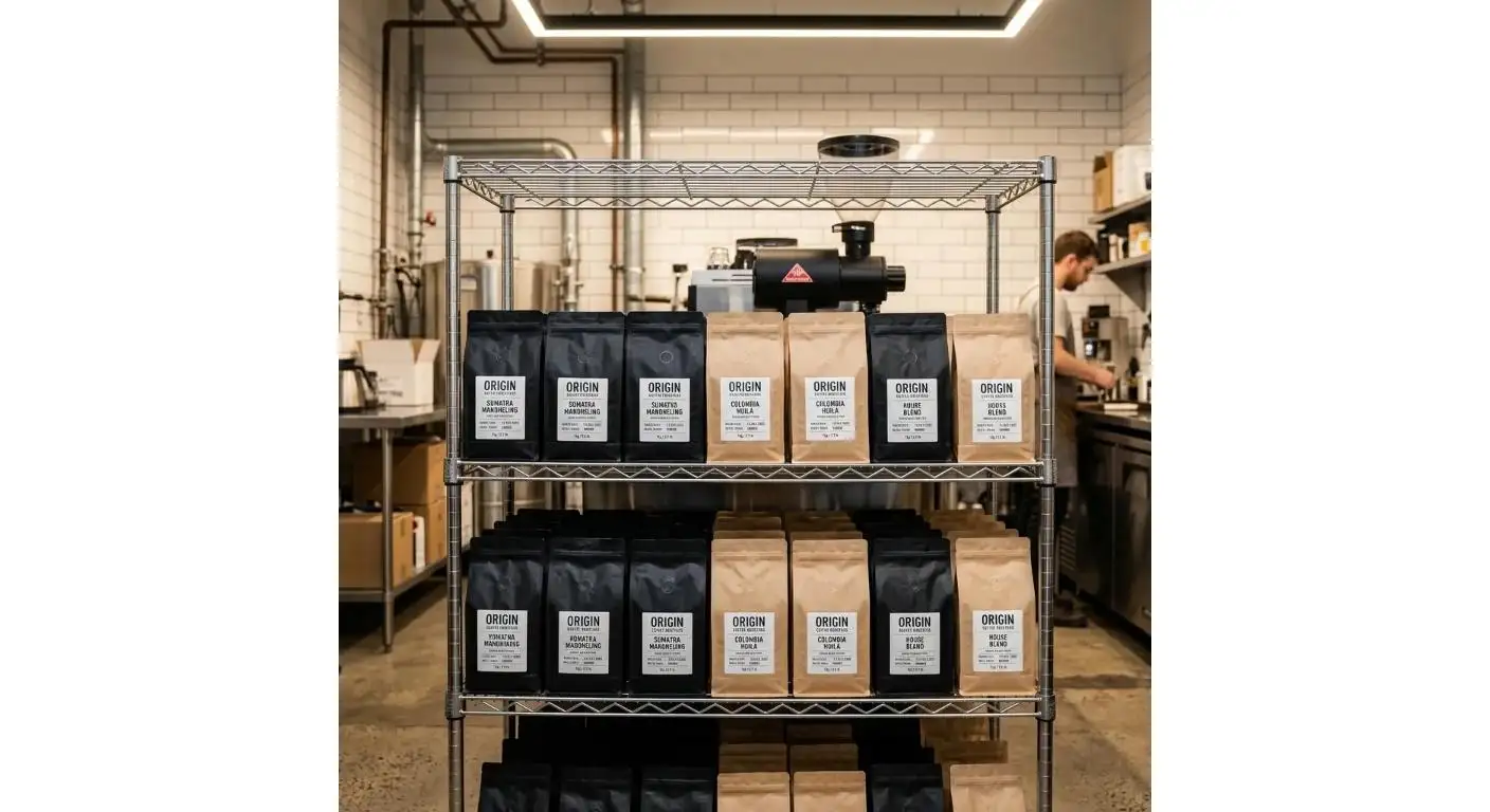 sacchetti di caffè con valvola a fondo piatto