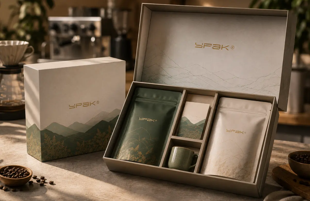 Set regalo a scatola del caffè