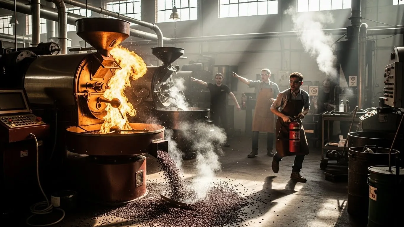 Sicurezza nella torrefazione del caffè: Pericoli chiave e come evitarli (Guida Regno Unito e Londra)