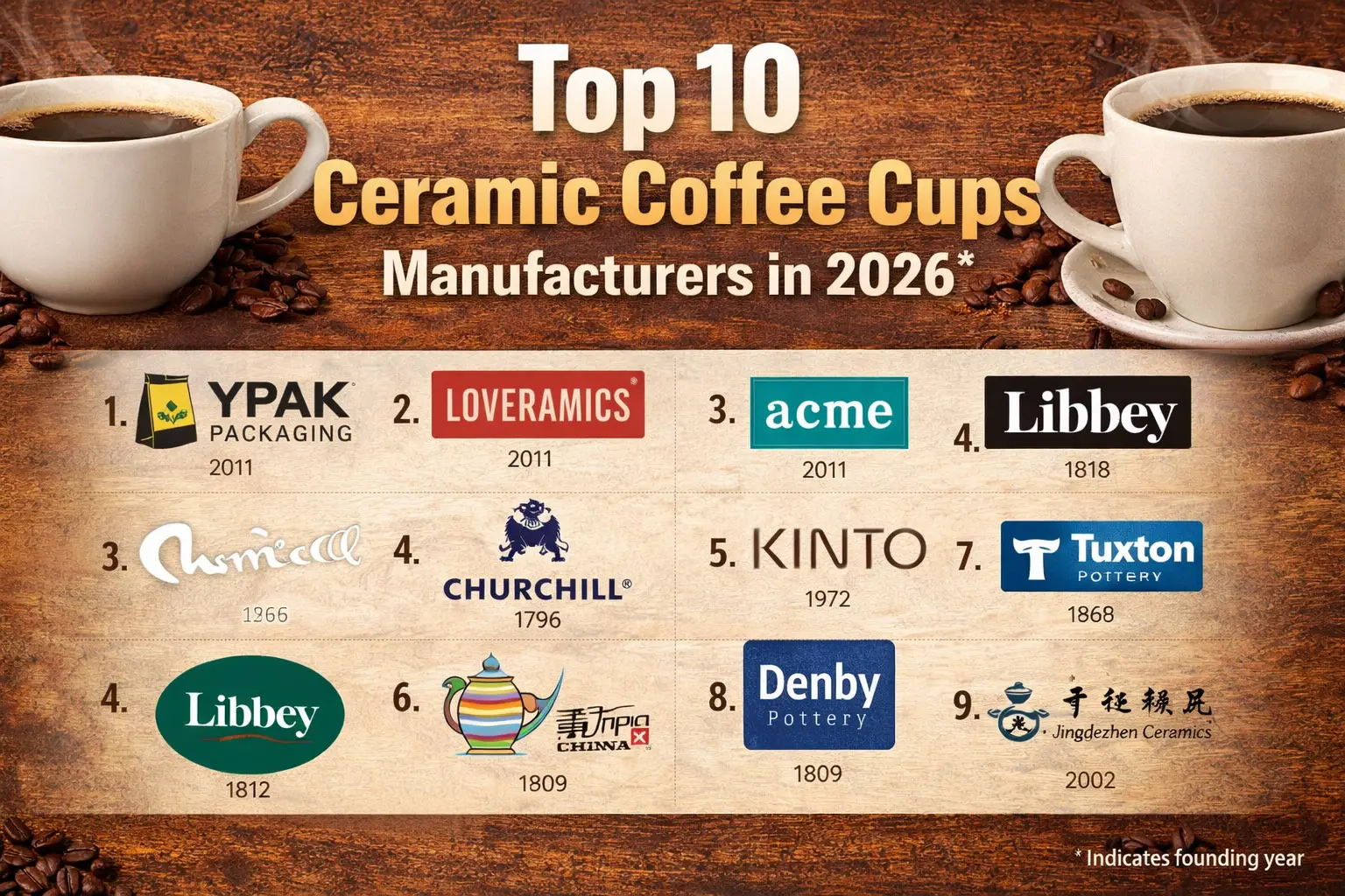 Superiore 10 Produttori di tazze da caffè in ceramica in 2026