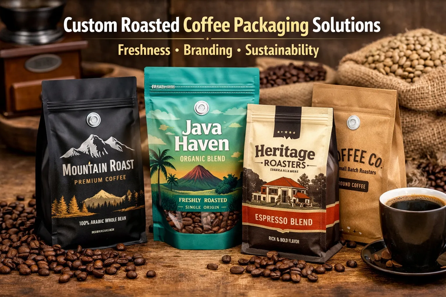 Soluzioni personalizzate per l'imballaggio del caffè tostato