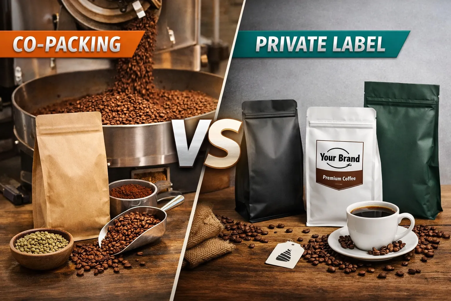 Co-packing vs confezionamento di caffè a marchio privato