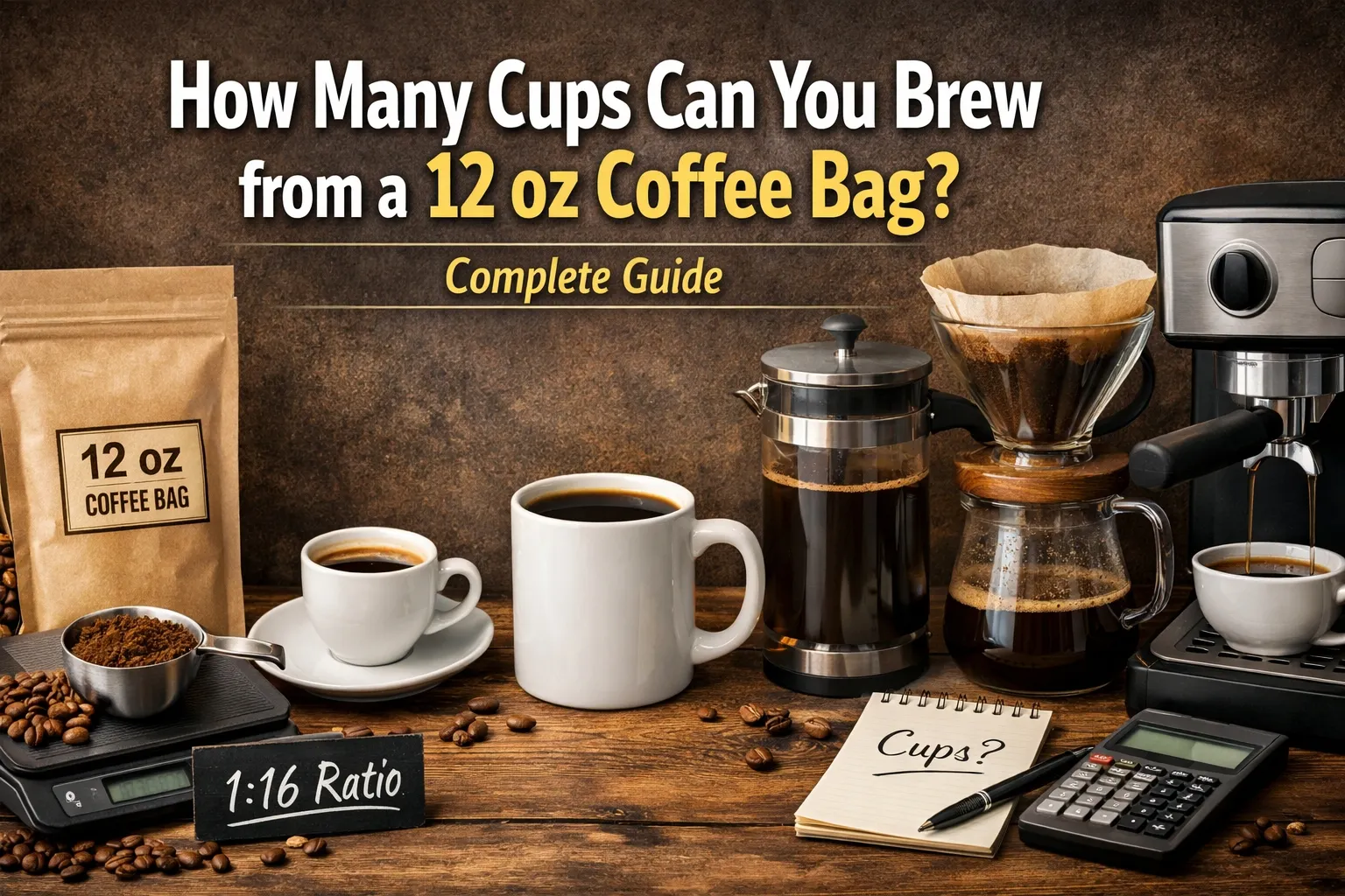 quante tazze di caffè in un 12 Sacchetto da oncia?
