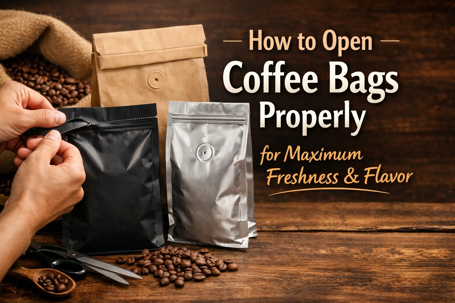 Come aprire una busta di caffè?