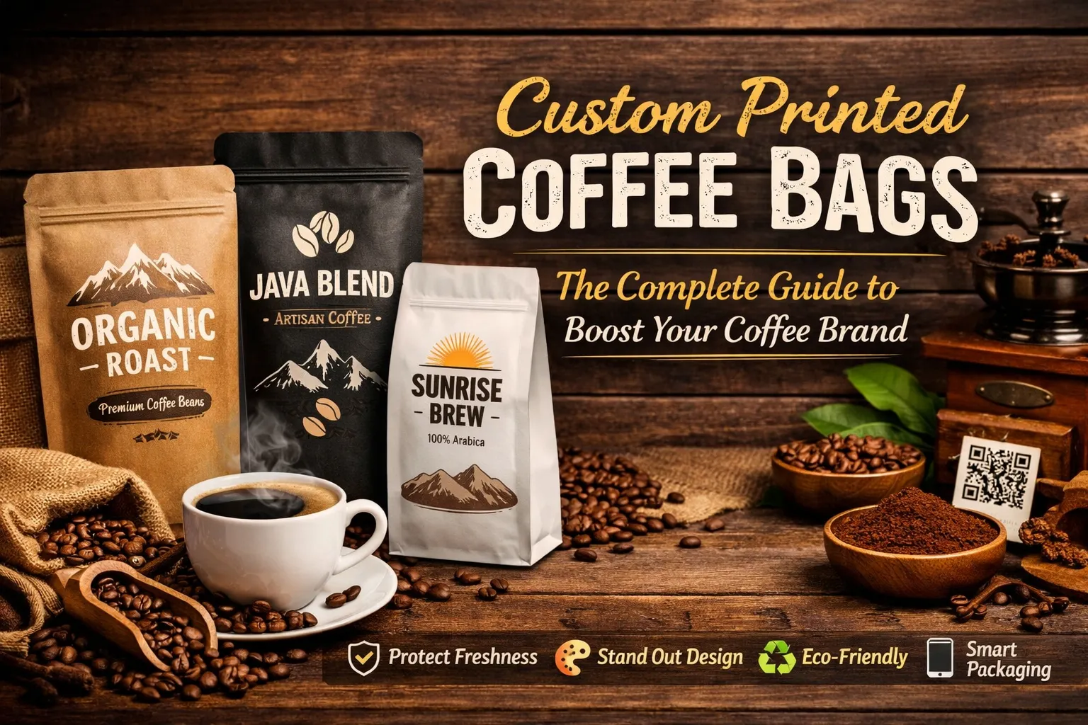 Stampa personalizzata su sacchetti di caffè