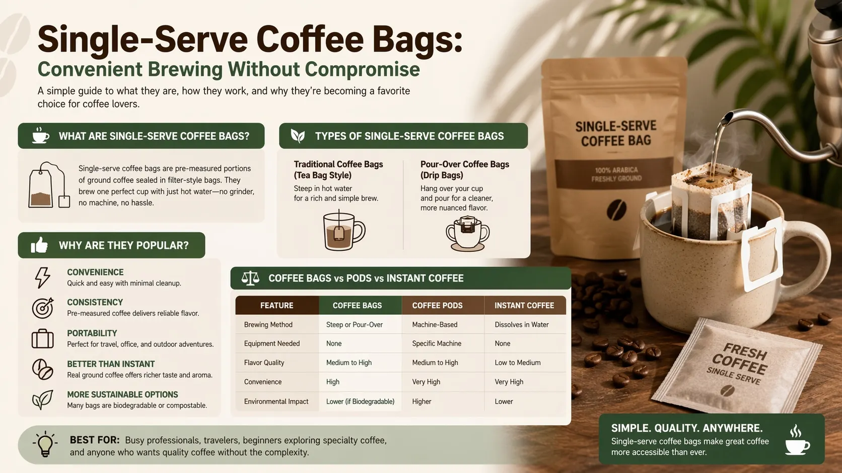 Cosa sono le bustine di caffè monoporzione?