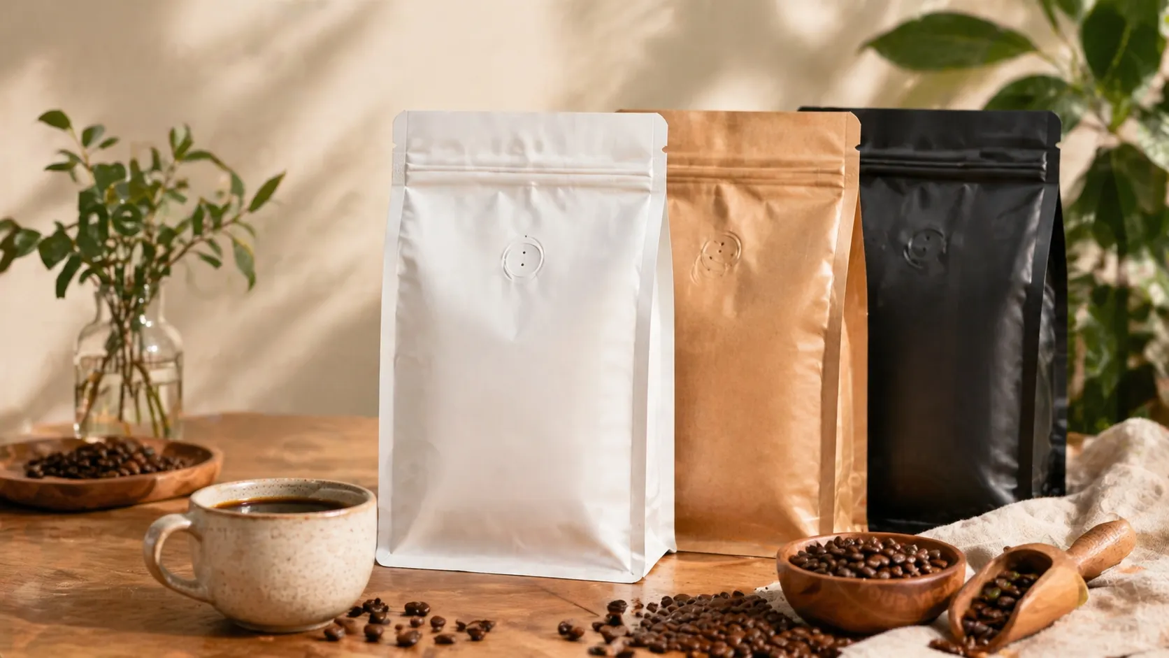 Sacchetti di caffè a vuoto per confezioni uniche
